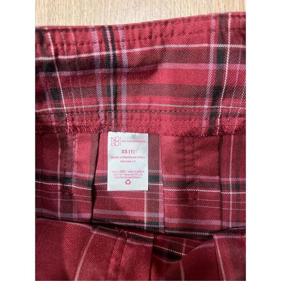 No Boundaries Juniors Red Plaid Pleated Tennis Mini Skirt Patches size 1 or XS - Picture 6 of 6